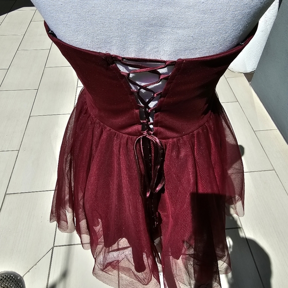 🆑️ SPEECHLESS Fit Flare Dress | Strapless Tube Floral Lace Sweetheart M - Picture 9 of 17